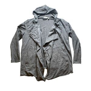 Pure J‎ Jill Sweater Womens Large Gray Oversized Waterfall Open Front Cardigan